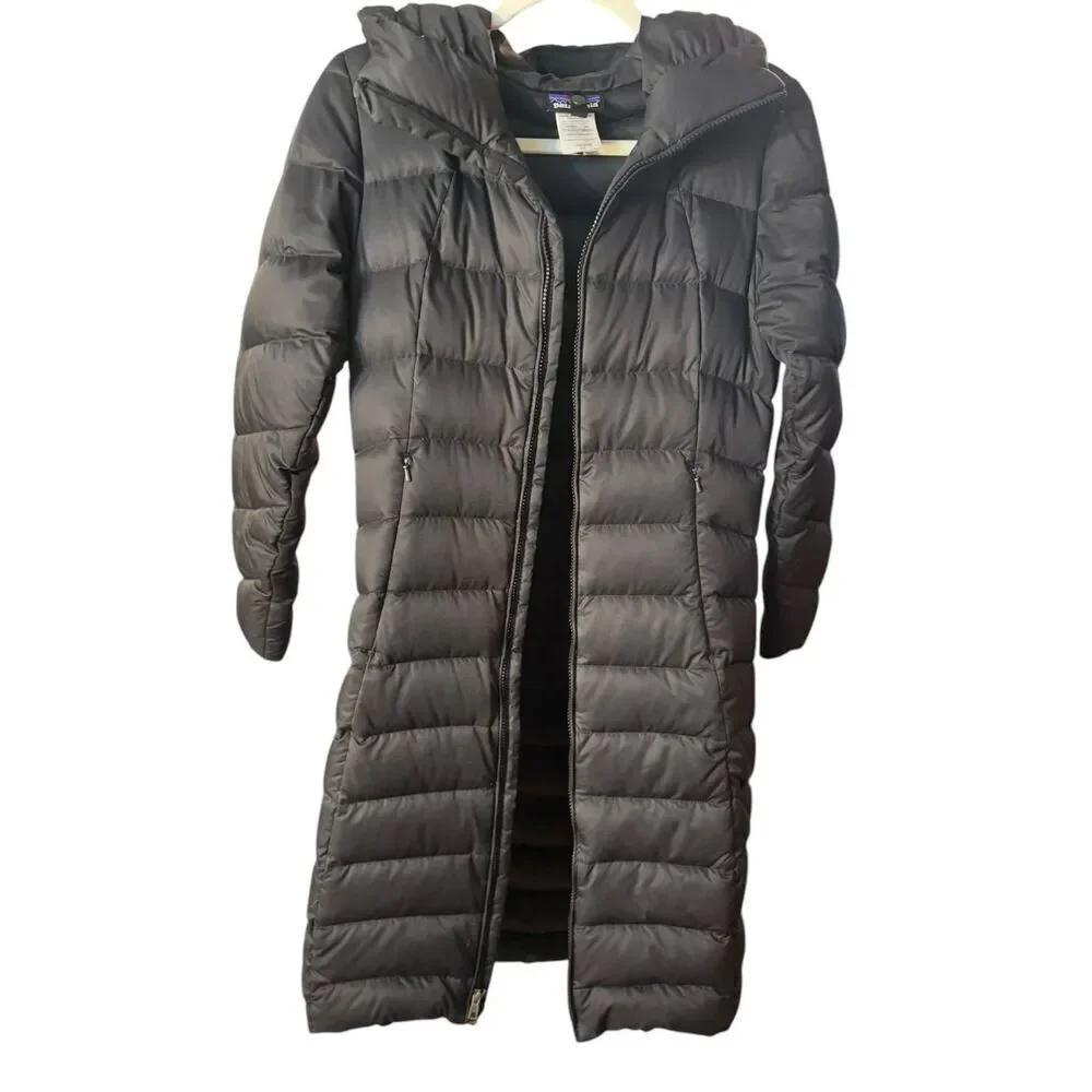 Patagonia Downtown Loft‎ Parka Black Goose Down Womens XS Puffer Coat